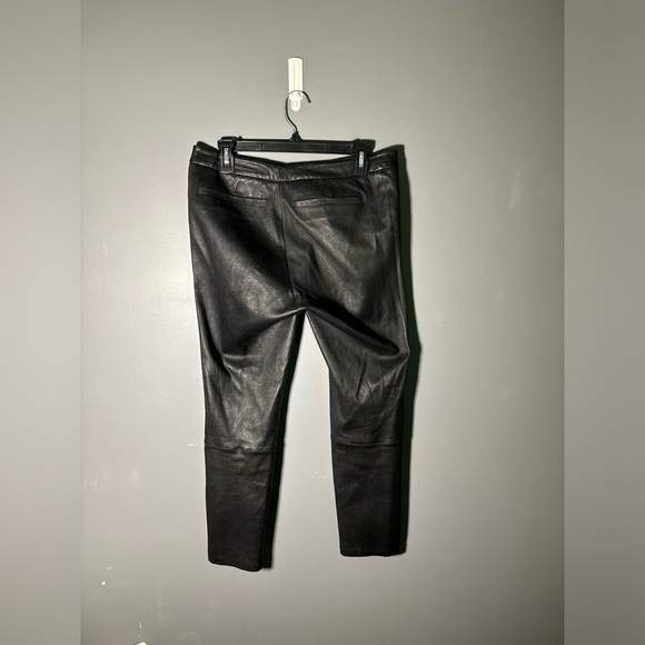 Helmut Lang Cropped Stovepipe 100% Lamb Leather Pants Size 6 - Picture 2 of 6